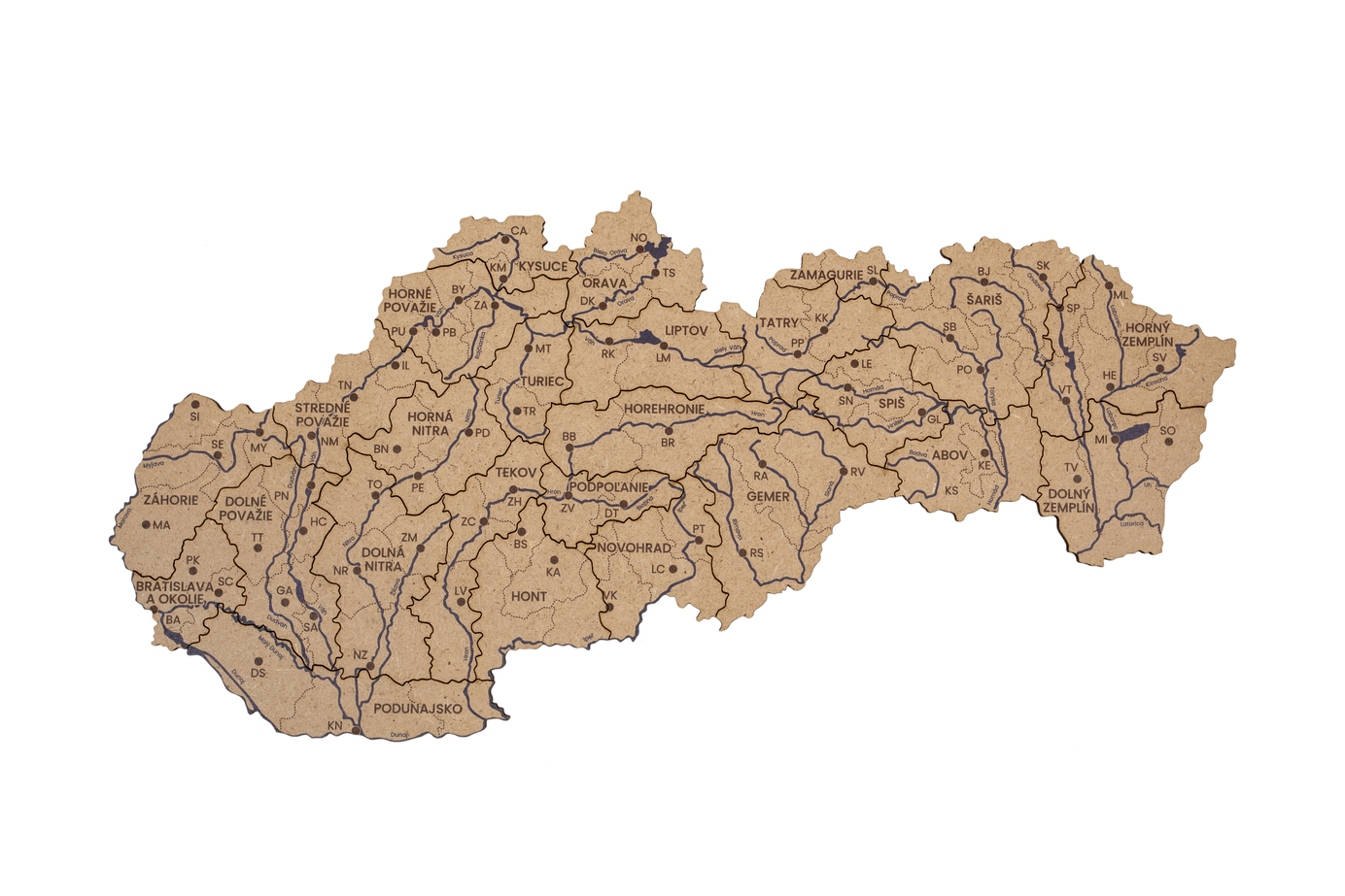 Mapucle Slovensko regióny